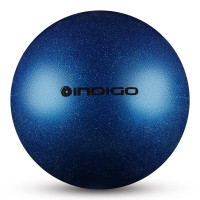 Мяч для художественной гимнастики d15см Indigo ПВХ IN119-B синий металлик с блестками