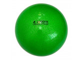 Мяч для художественной гимнастики Lugger однотонный d=15 см (зеленый с блестками)