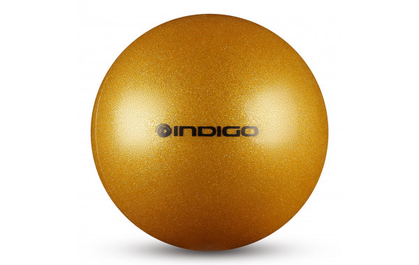 Мяч для художественной гимнастики d19см Indigo ПВХ IN118-GOLD золотой металлик с блестками 600_380