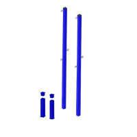 Стойки для бадминтона со стаканами под бетонирование (цвет синий) Dinamika ZSO-004262