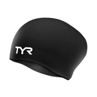 Шапочка для плавания подростковая TYR Long Hair Wrinkle-Free Silicone Cap Jr LCSJRL-001 черный