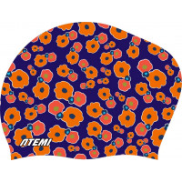 Шапочка для плавания Atemi long hair cap Orange flower TLH1OF принт