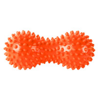 Массажер двойной мячик с шипами Sportex ПВХ B32130 оранжевый