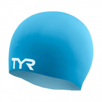 Шапочка для плавания TYR Wrinkle Free Silicone Cap, LCS-360, голубой, силикон