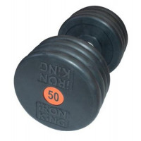 Гантель профессиональная хром/резина 55 кг Iron King IK 500-55