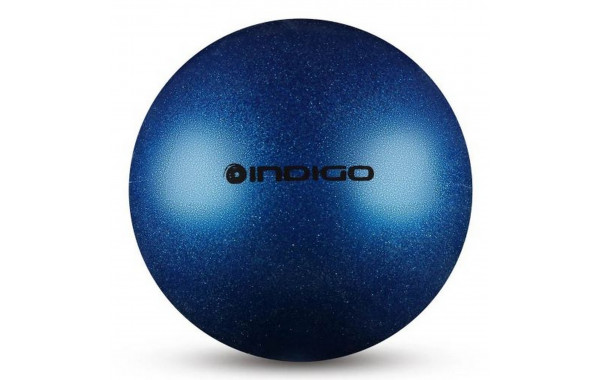 Мяч для художественной гимнастики металлик d19 см Indigo IN118 с блеcтками синий 600_380