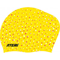 Шапочка для плавания Atemi long hair cap Point yellow TLH1PY принт