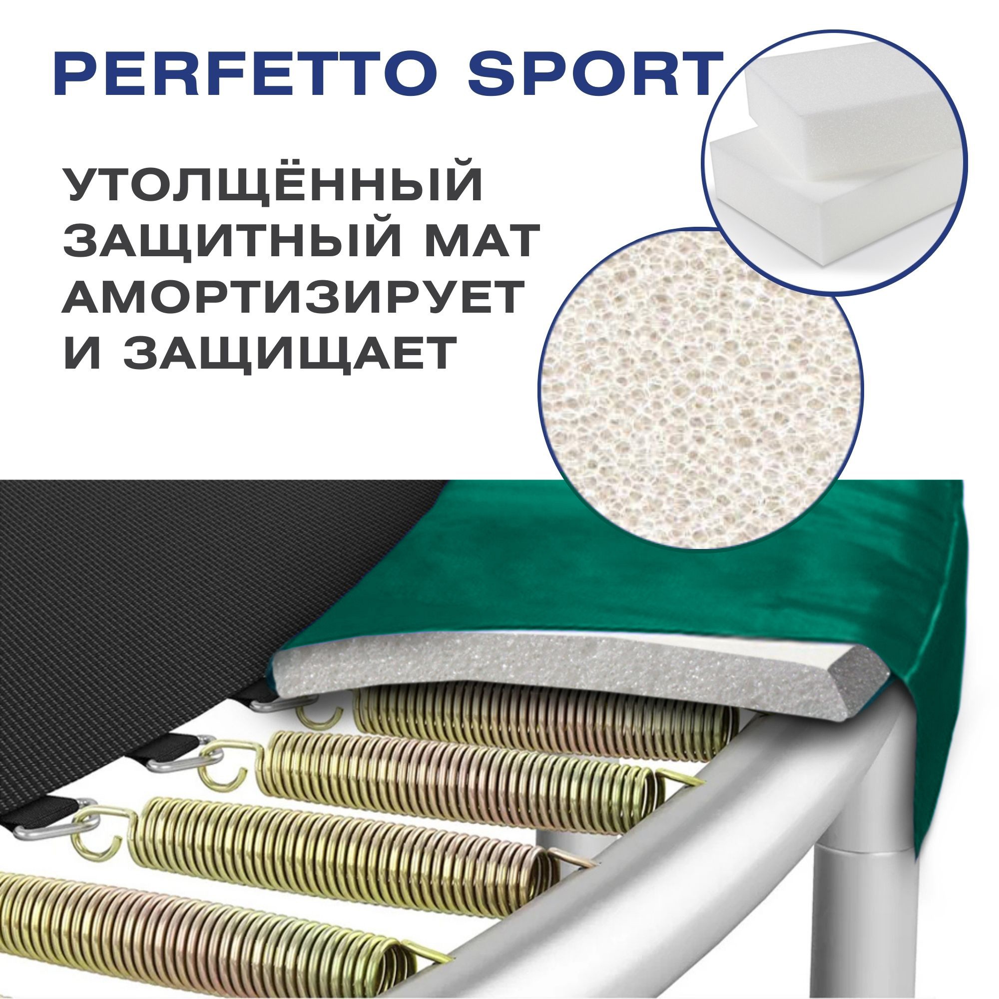 Батут с защитной cеткой Perfetto Sport Activity 6", d180см, зеленый 2000_2000