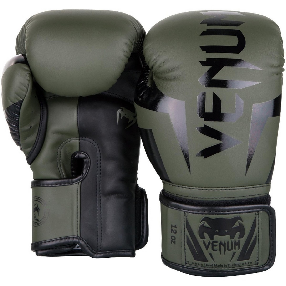 Перчатки Venum Elite 1392-200-12oz хакки\черный 1200_1200