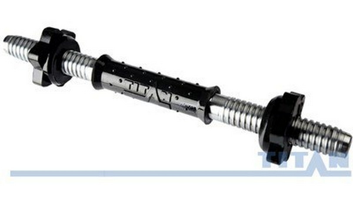 Гриф гантельный Iron King D25мм L45 см с мягкой обрезиненной ручкой, замок-гайка 1200_690