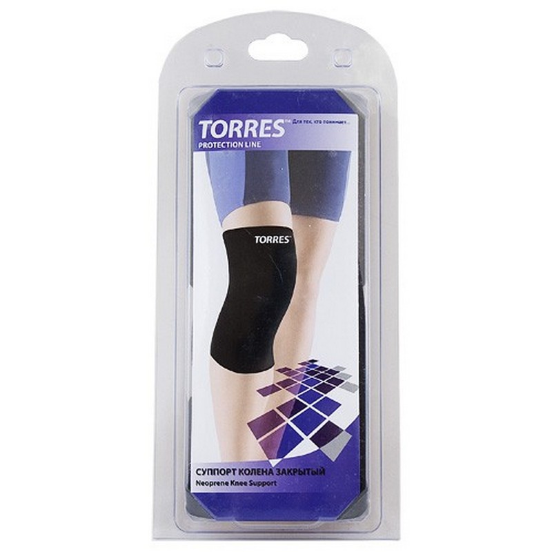 Суппорт колена закрытый Torres черный PRL6005 800_800