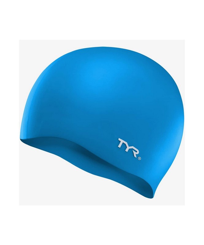 Шапочка для плавания TYR Wrinkle Free Silicone Cap LCS\420 голубой 665_800