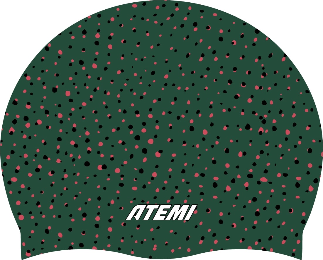 Шапочка для плавания Atemi silicone cap Point green TSC1PG Принт 1101_889