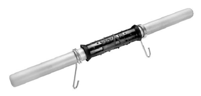 Гриф гантельный Iron King В-25 мм L40 см с мягкой обрезиненной ручкой, замок-пружина 640_308