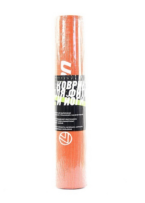 Коврик для фитнеса и йоги Larsen PVC оранжевый р173х61х0,4см 500_700