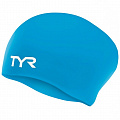 Шапочка для плавания TYR Long Hair Wrinkle-Free Silicone Cap, LCSL-360, голубой, силикон 120_120